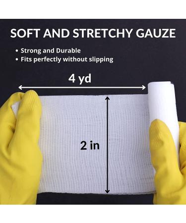 D&H Medical 2x4 Yards Gauze Bandage Roll - Pack of 36 | Sterile Cotton Gauze Wrap for Wound Care on Hand, Ankles, Knees - Buy Online on GoSupps.com