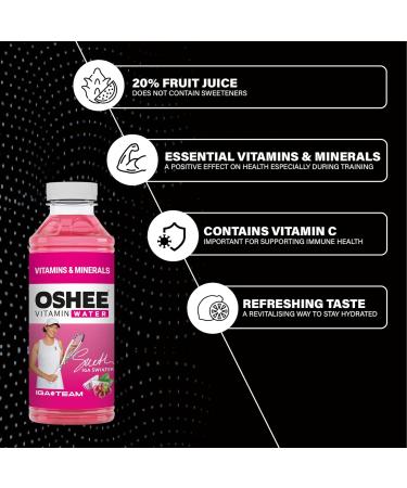 Oshee Vitamin Water Drink with Red Grape & Dragon Fruit 555ml Pack of 6 Niacin Vitamin B6 Biotin Vitamin B12 and Zinc Hydration Multipack - Buy Online on GoSupps.com