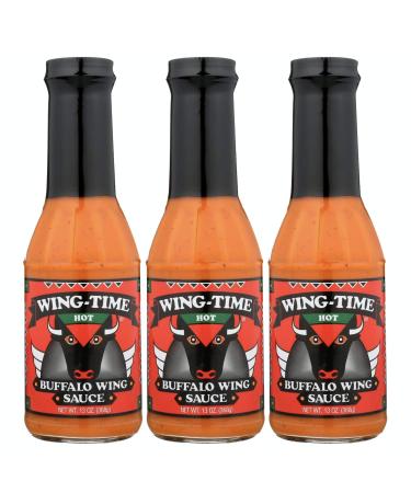 Pack of 3 HOT Wing Time Traditional Buffalo Wing Sauce - 13 Fl Oz | Pack of 3