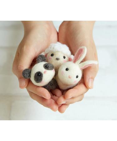 Hamanaka Small Friends Needle Felting Kit - Panda, Sheep, Rabbit | H441-481 - Buy Online on GoSupps.com