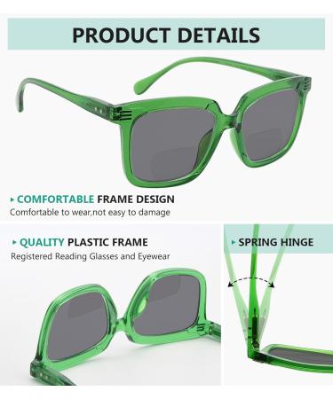 Eyekepper 4 Pack Bifocal Reading Glasses - Oversized Progressive Sunglasses for Women +2.00 | Stylish & Comfortable Eyewear for All Ages - Buy Online on GoSupps.com