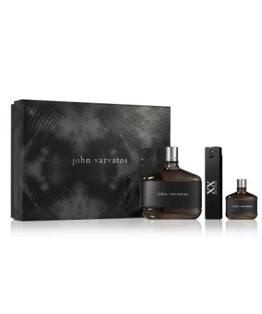 John Varvatos Men's Cologne Valentine's Day Gift for Him Eau de Toilette EDT Spray Spicy Woody Scent with Notes of Medjool Dates Coriander Seed & Leather Gift Set 1.76 Fl Oz (Pack of 3)