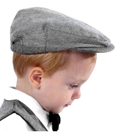 Mint Green Baby Boys Flat Cap - Kids Gentleman Herringbone Tweed Newsboy Baker Boy Hat (4-5 Years) - Dark Grey - Buy Online on GoSupps.com