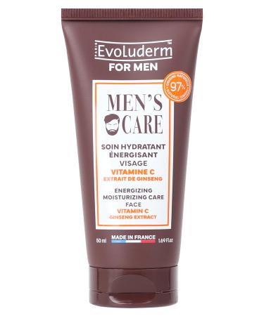 Evoluderm EVOLUDERM Men's Energizing Moisturizing Treatment 50 ml 97% Natural Origin Vegan Made in France