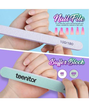 Teenitor Clear Stiletto Nail Tips Set | 600pcs Almond Shape Fake Nails with Glue | Acrylic Nail Clipper and Stand Included - Buy Online on GoSupps.com
