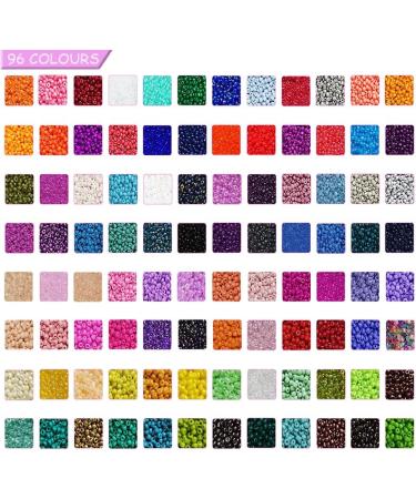 96 Colors Glass Seed Beads with Letter Beads Kit - DIY Jewelry Making Set - Buy Online on GoSupps.com