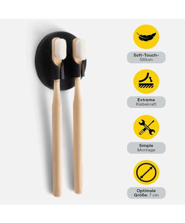 DELUXXOO High-Quality Silicone Toothbrush Holder - Self-Adhesive No Drilling Extra Strong Hold - Stylish Bathroom Organizer & Decoration - Buy Online on GoSupps.com