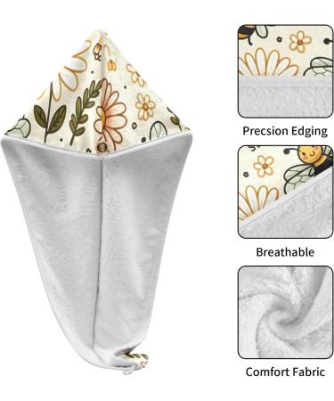 Bee Honey Hair Towel 2 Pack | Super Absorbent Quick Drying Turbans for Women & Girls - Buy Online on GoSupps.com