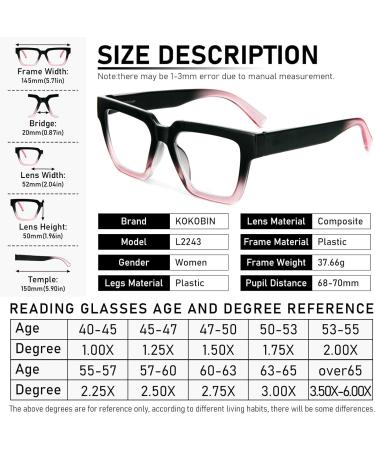 Buy Kokobin 3-Pack Ladies Reading Glasses - Anti-Blue Light Square Readers for Men & Women | 3.5 Diopters - Buy Online on GoSupps.com
