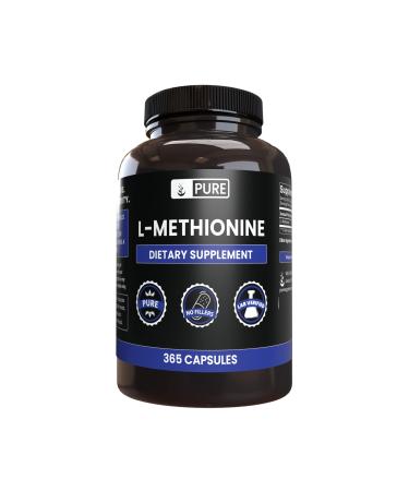 PURE ORIGINAL INGREDIENTS L-Methionine (365 Capsules) No Magnesium Or Rice Fillers Always Pure Lab Verified 365.0 Servings (Pack of 1)