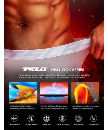 TSLA 2 Pack Men's Thermal Compression Underwear - Winter Sports Leggings with Fleece Lining - Light Grey/Pink XL - Buy Online on GoSupps.com