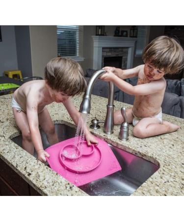 Ezpz Happy Mat (Coral): Silicone Suction Plate with Built-in Placemat for Toddlers & Preschoolers, Divided Plate, Dishwasher Safe - 24 months - Buy Online on GoSupps.com