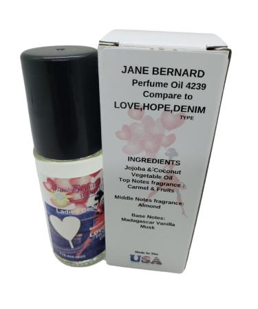 Jane Bernard No. 4239 Perfume Body Oil Inspired by Love Hope Denim Style 30ml (1 oz) Glass Roll-On Skin Safe + Bonus Shea Hand Lotion - Buy Online on GoSupps.com