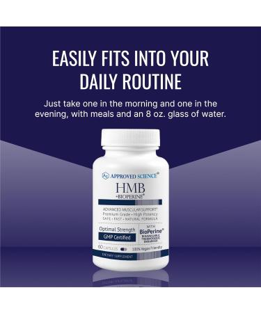 Approved Science HMB - 1500mg High Potency HMB Supplement with Calcium & BioPerine for Absorption - Muscle Health & Exercise Performance - 60 Vegan Capsules - 1 Month Supply 60 Count (Pack of 1) - Buy Online on GoSupps.com