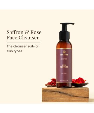Ayurvedic Face Cleanser with Saffron & Rose Water | Pigmentation Clear Pores Hydrating | All Skin Types | 100ml - Men & Women - Buy Online on GoSupps.com
