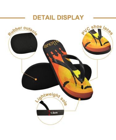 Buy Mnsruu Black Cat Moon Halloween Flip Flops & Slippers - Cozy Sandals for Men & Women Ideal for Home Spa & Travel - Buy Online on GoSupps.com