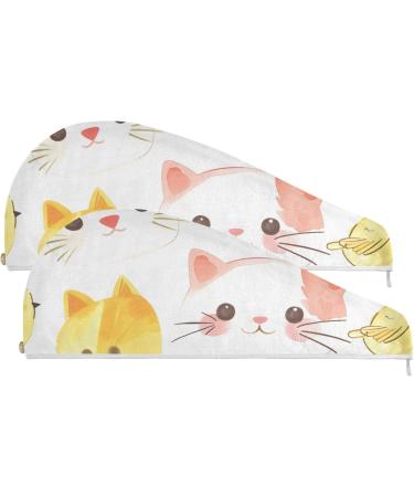 Watercolor Animalfruit 16 Hair Towel 2 Pack | Super Absorbent Quick Dry Hair Turbans for Women & Girls - Buy Online on GoSupps.com