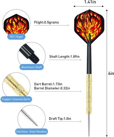 CIKKUE Steel Tip Darts 18 Pack - Premium Professional Metal Dart Set with Extra Flights & Tools - Ideal Men's Gift - Buy Online on GoSupps.com