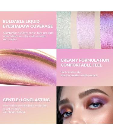  Beliky Girl Chameleon Glitter Liquid Eyeshadow Metallic and Shimmering Multi-Color Liquid Eyeshadow Long Lasting Quick Dry Holographic and Shiny - Buy Online on GoSupps.com