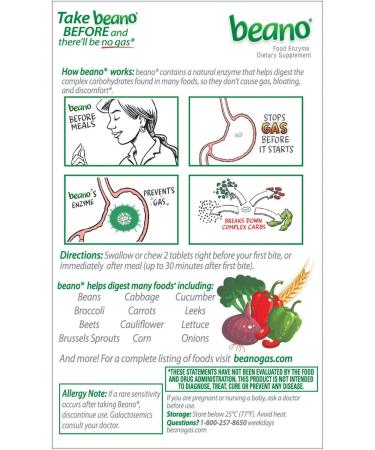 Beano Food Enzyme - 100 Tablets (Value Pack of 3) | Best International Shipping - Buy Online on GoSupps.com