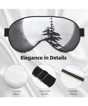 Moon Pine Tree Soft Eye Mask - Unisex Comfortable & Breathable Sleep Aid for Deep Rest - Black - Buy Online on GoSupps.com