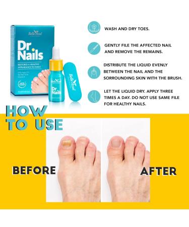 Belle Azul Dr. Nails Anti-Fungal Treatment - 10 ml Nail Polish with Organic Argan & Tea Tree Oil - Strengthen & Protect Your Nails - Made in Spain - Buy Online on GoSupps.com