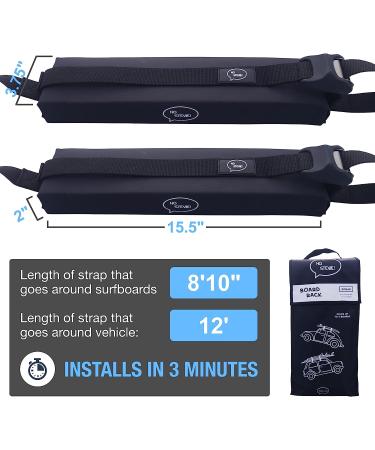 Ho Stevie! 3-Board Surfboard Car Roof Rack System | Padded with Silicone Buckle Covers - Buy Online on GoSupps.com