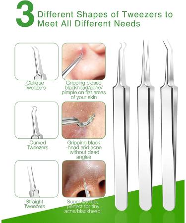 15 PCS Blackhead Remover Pimple Popper Tool Kit with Metal Case - Acne Comedone Whitehead Extractor for Blemish Free Skin - Buy Online on GoSupps.com