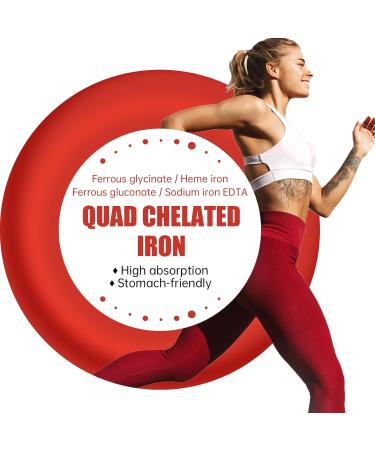 Natener 36mg Iron Supplement with 500mg Beetroot Quad Chelated Iron & Hemoglobin Peptide Synergistic - Enhanced Absorption without Gastrointestinal Side Effects* Support Anemia Hemoglobin* 60 caps - Buy Online on GoSupps.com