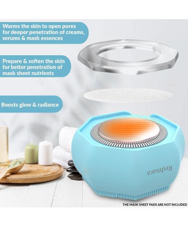 REDMARA OCTO Sonic Face Brush with Hot Massager - Silicone Exfoliator for Clean Pores & Glowing Skin (Blue) - Buy Online on GoSupps.com