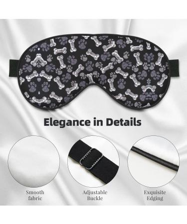 FoRes Dog Paw Print Eye Mask - Adjustable Light Blocking Sleep Mask for Deep Rest - Unisex Black - Buy Online on GoSupps.com