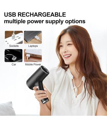 BIARCE Travel Hair Dryer USB Rechargeable Lightweight Hair Dryer Portable Hair Dryer Cold Air Setting for Painting and Acrylic Pouring Low Noise Black - Buy Online on GoSupps.com