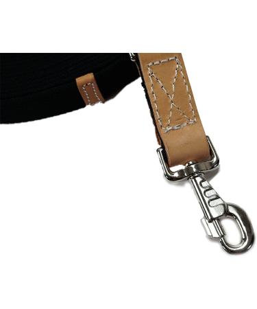 Southwestern Equine 35' Black Cotton Web Lunge Line with Bolt Snap & Rubber Stop - Buy Online on GoSupps.com