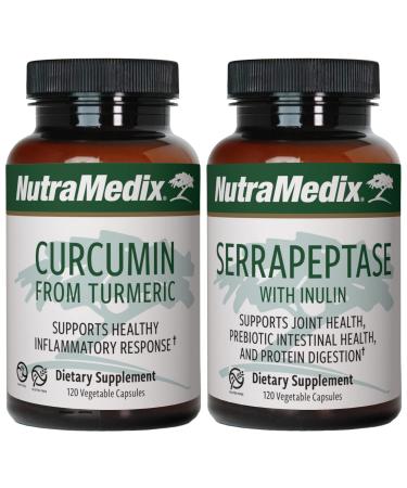 NutraMedix Joint Support Bundle - Includes Curcumin from Turmeric and Serrapeptase Enzyme Support Capsules for Joint Support and Healthy Inflammatory Response Support - 2-Piece Supplement Set