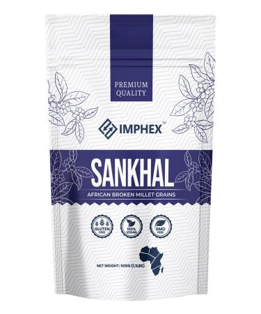 Imphex Sankhal | African Broken Millet Grains | 500g (1.1 Pound) | For Sweet or Savory Porridge | Vegan | Gluten Free | Non GMO