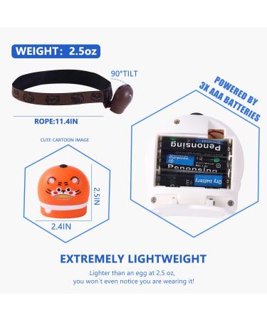 KunHe H4 Toddlers COB Headlamp - Pack of 4, 50 Lumen Cute Animal Design - Perfect Camping Gift for Kids - Buy Online on GoSupps.com