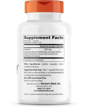 Doctor's Best Celadrin 500mg Joint Support 90 Caps - Non-GMO, Gluten-Free - Buy Online on GoSupps.com