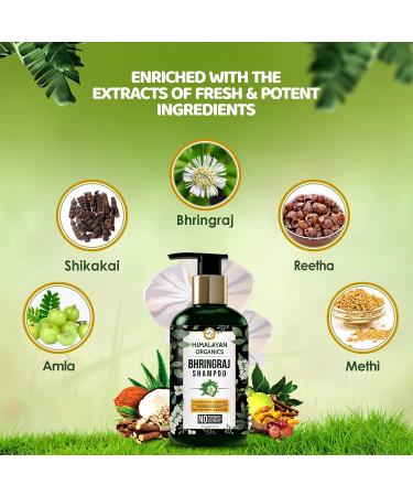 Himalayan Organics Bhringraj Ayurvedic Therapeutic Shampoo - Hair Regrowth & Fall Control - 200ml - Buy Online on GoSupps.com