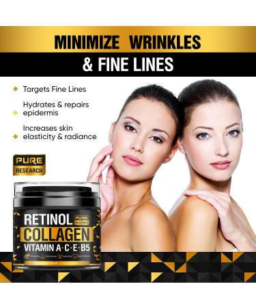 Collagen Retinol Cream | Anti-Aging Face Moisturizer with Hyaluronic Acid - 1.7 oz - Buy Online on GoSupps.com