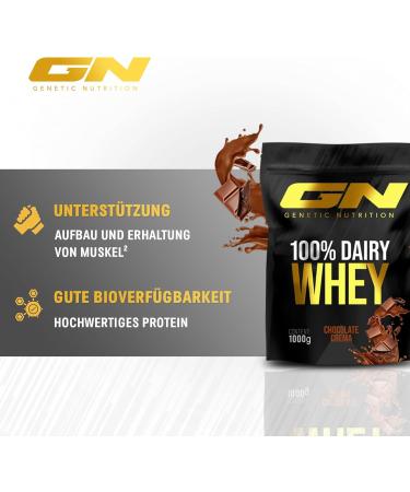 GN Laboratories 100% Dairy Whey Protein Powder 1000g (Chocolate Crema) - Protein Powder for Muscle Building - Protein Powder for Protein Shake - Buy Online on GoSupps.com