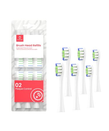 Oclean Replacement Toothbrush Heads 6 Packs White Compatible with All Oclean Electric Toothbrush (Plaque Control)