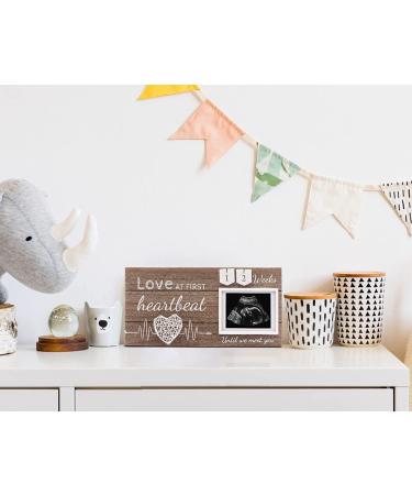 Love at First Sight Sonogram Picture Frame for Baby Girl Room - Gender Reveal and Baby Shower Gift for First Time Moms - 4x3 Ultrasound Frame with Countdown Weeks Design - Buy Online on GoSupps.com