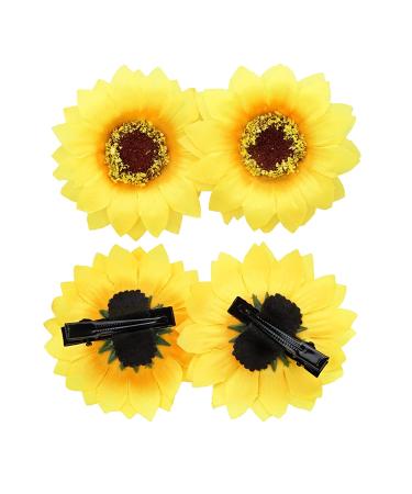 12 Pieces 2.75 Inch Sunflower Daisy Hair Clips - Perfect for Beach Wedding, Bridal Accessories, Photography Props - Yellow Floral Hair Accessories for Girls and Women - Buy Online on GoSupps.com
