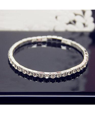 D-GROEE Women Bracelet All-Matched Noble Accessory Rhinestone Elastic Bracelet Wristband for Valentine Day 1 - Buy Online on GoSupps.com