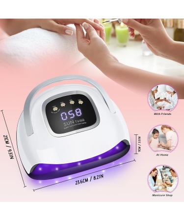 UV Nail Lamp LKE Nail Dryer 220W Professional UV LED Nail Lamp with 4 Timers&Auto Sensor UV Lamp for Gel Nails Detachable Curing Lamp Gel Nail Polish Lamp for Home and Salon Use 20*23-White - Buy Online on GoSupps.com