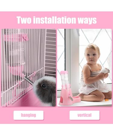 Diyife 125ml Hamster Water Bottle | Non-Drip Guinea Pig & Small Animal Dispenser - Pink - Buy Online on GoSupps.com