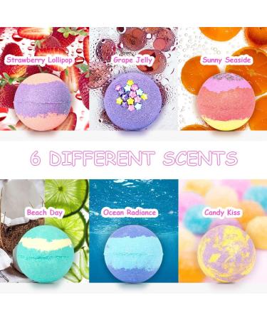 Canvalite Kids Bath Bombs - 6 Pcs Handmade Mermaid Gifts for Girls | Skin-Friendly Natural Spa Fizzy Bubble Bath with Surprise Inside Little Girls Jewelry - Buy Online on GoSupps.com