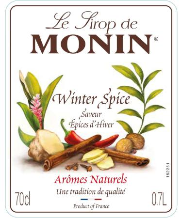 MONIN Premium Winter Spice Syrup 700ml for Coffee & Cocktails - Vegan-Friendly & Allergen-Free, 100% Natural Flavours - Pack of 1 - Buy Online on GoSupps.com