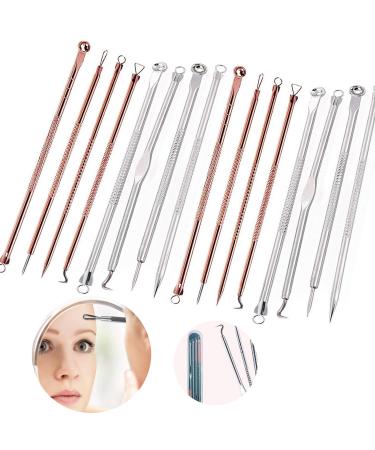 Blackening remover comedone squeezer set yueser 16 pieces stainless steel printing tool comedone squeezer with storage box various tools for the treatment of virgins