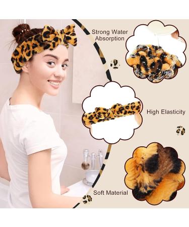 Tigeen 3 Pcs Spa Headband Wrist Washband Set - Cute and Soft Elastic Bow Skincare Makeup Headband and Wristbands for Women and Girls - Buy Online on GoSupps.com